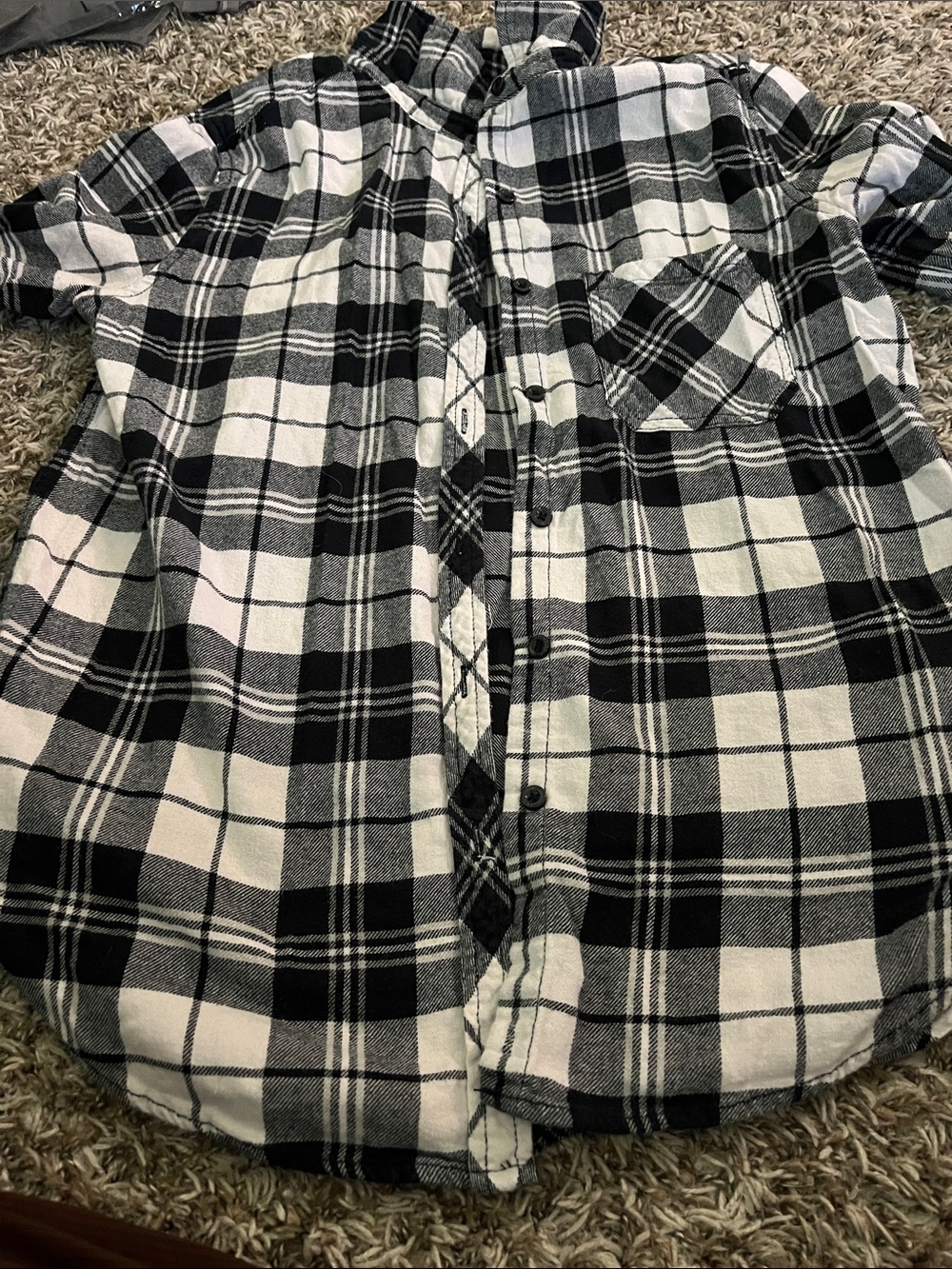 GAP Black and White Plaid Button-Down Shirt